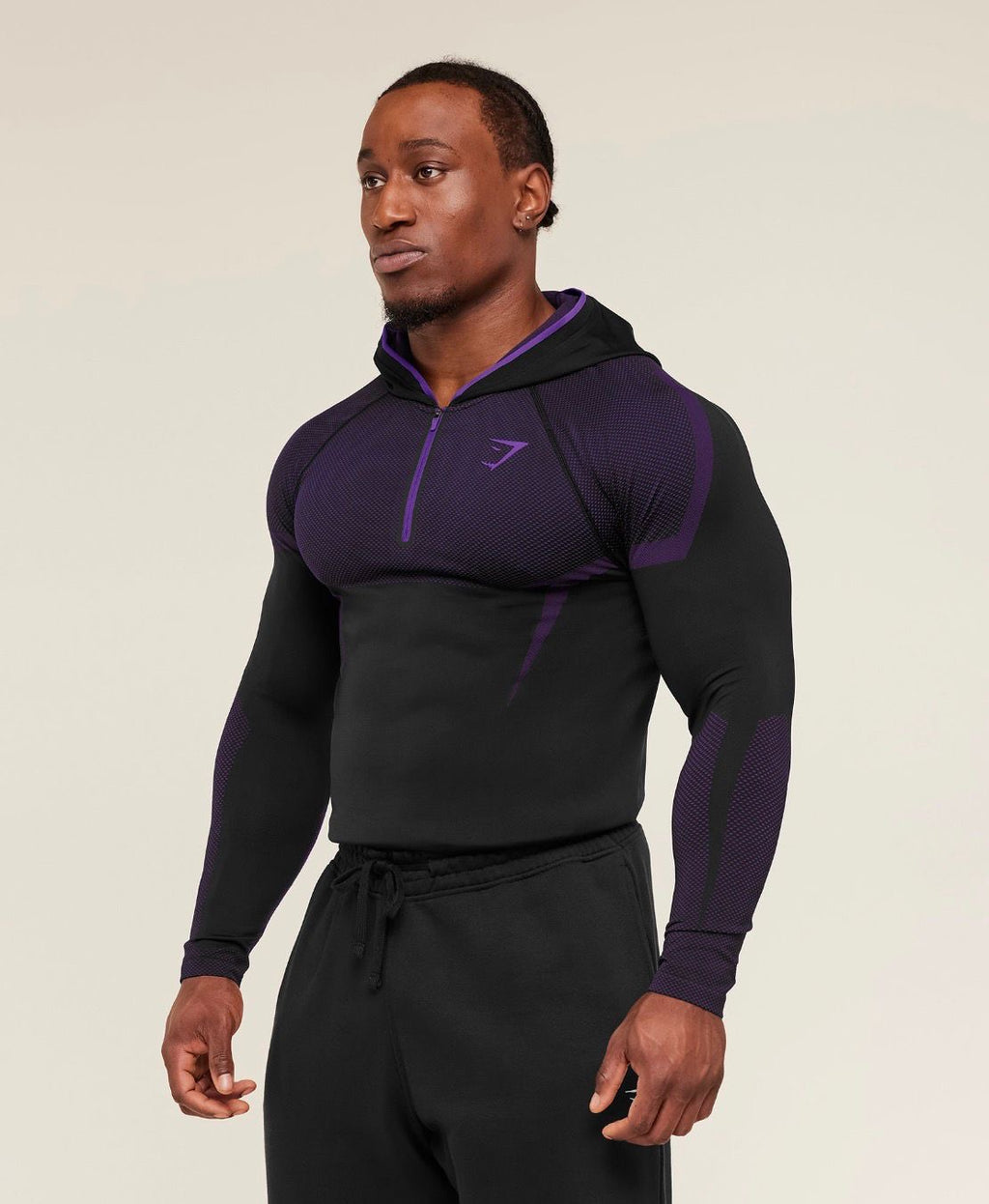 Onyx 5.0 Seamless Hoodie Black/Aesthetic Purple