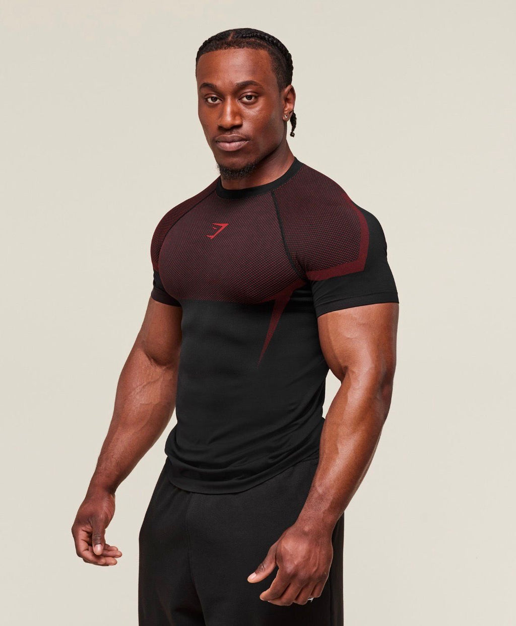Onyx 5.0 Seamless T-Shirt Black/Carmen Red