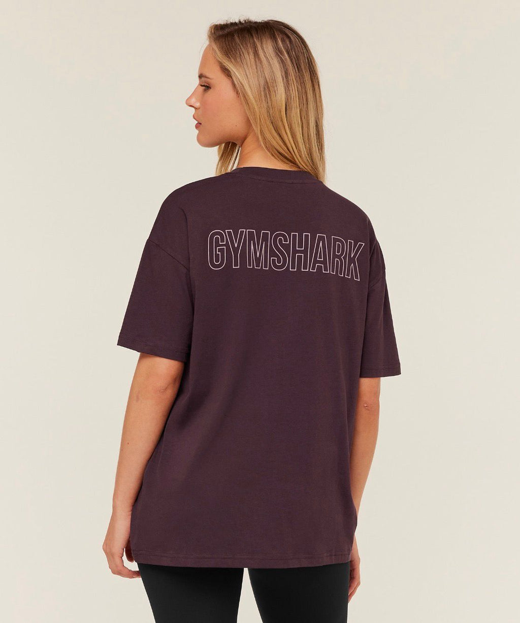 Trace Graphic Oversized T-Shirt Cherry Purple