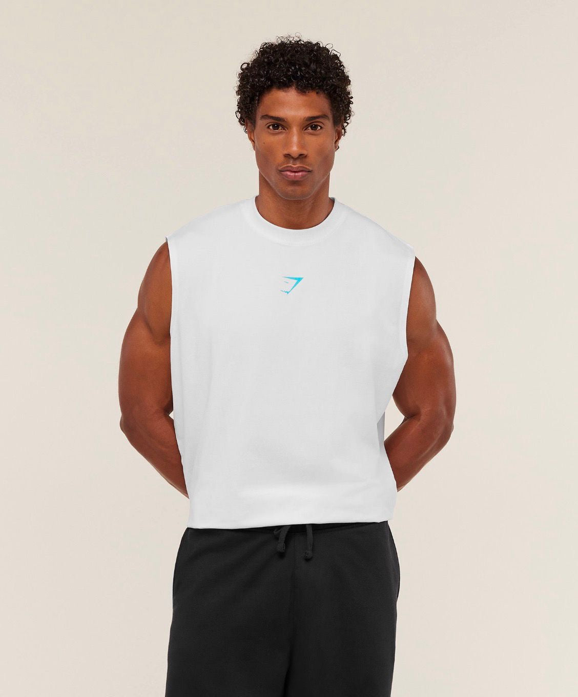 Power Cut Off Tank White/Blue
