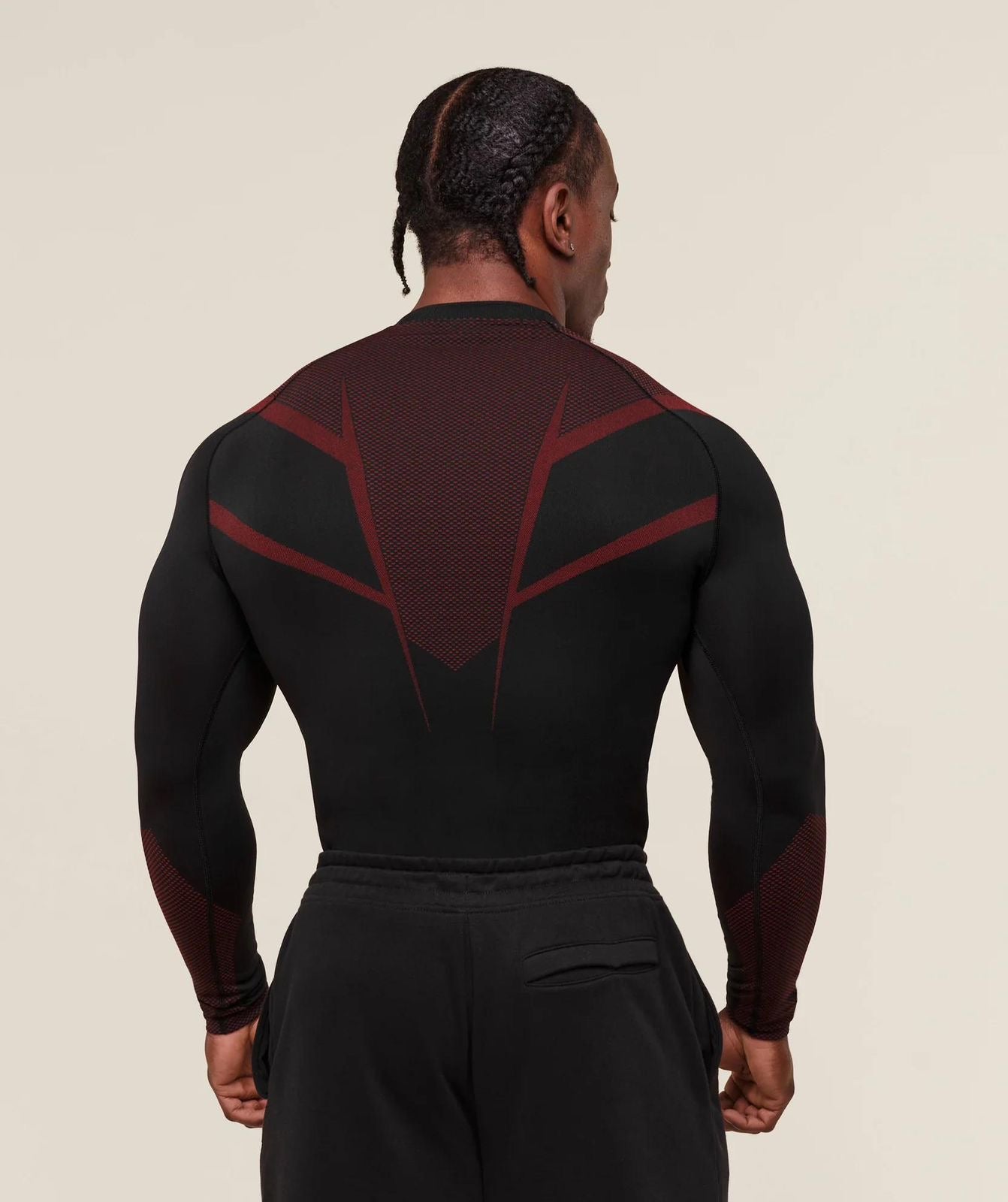 Onyx 5.0 Seamless Longsleeve T-Shirt Black/Carmen Red
