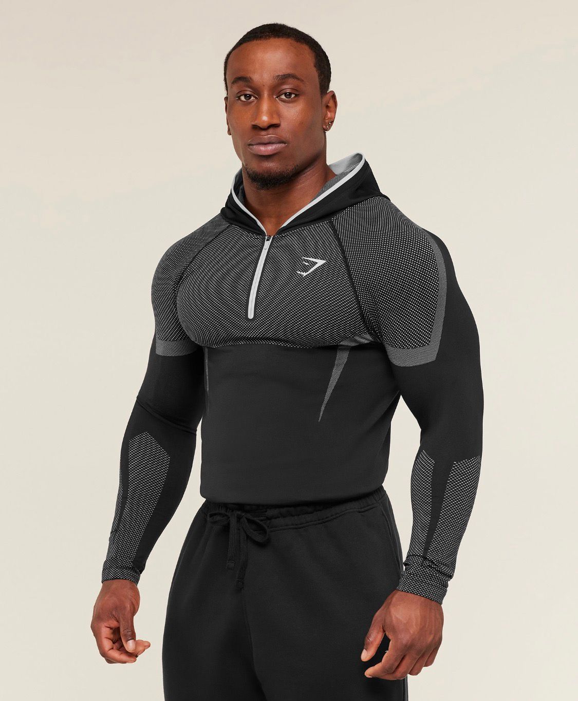 Onyx 5.0 Seamless Hoodie Black/Light Grey