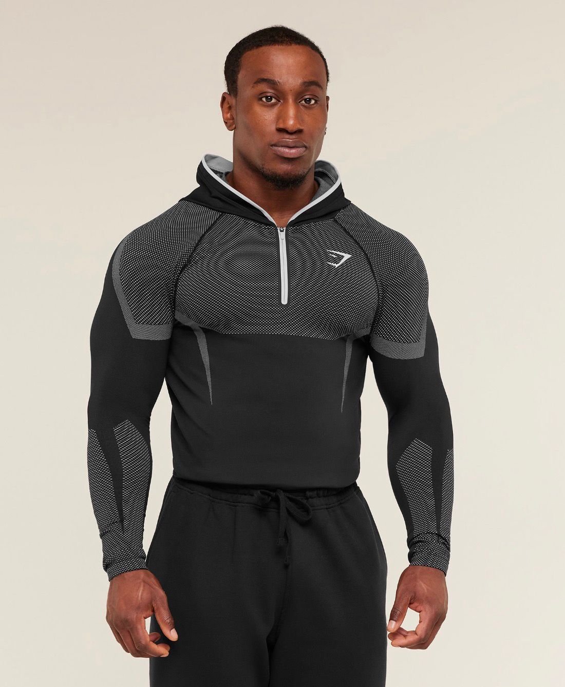 Onyx 5.0 Seamless Hoodie Black/Light Grey