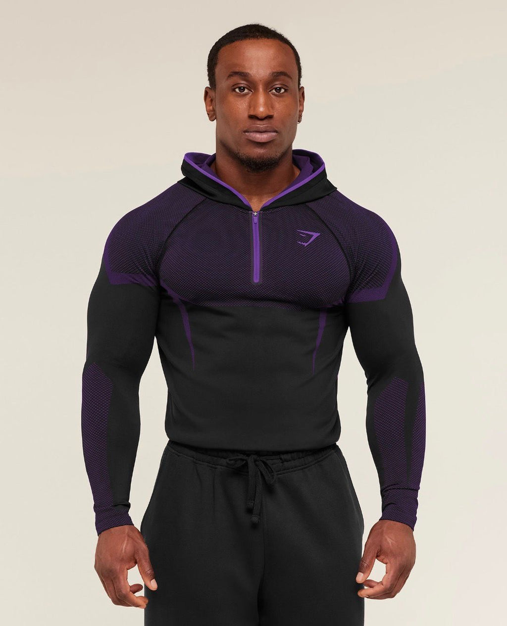 Onyx 5.0 Seamless Hoodie Black/Aesthetic Purple