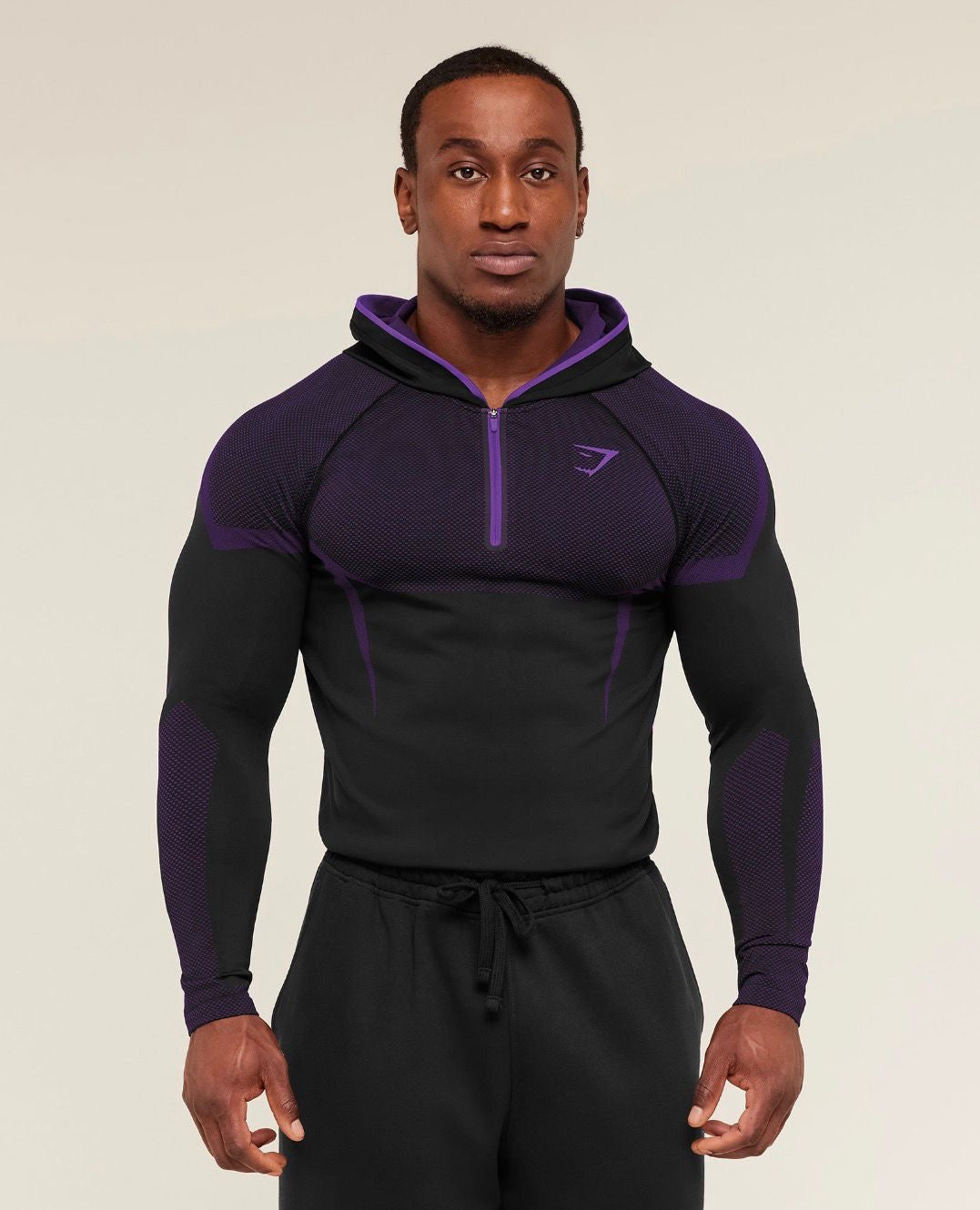 Onyx 5.0 Seamless Hoodie Black/Aesthetic Purple