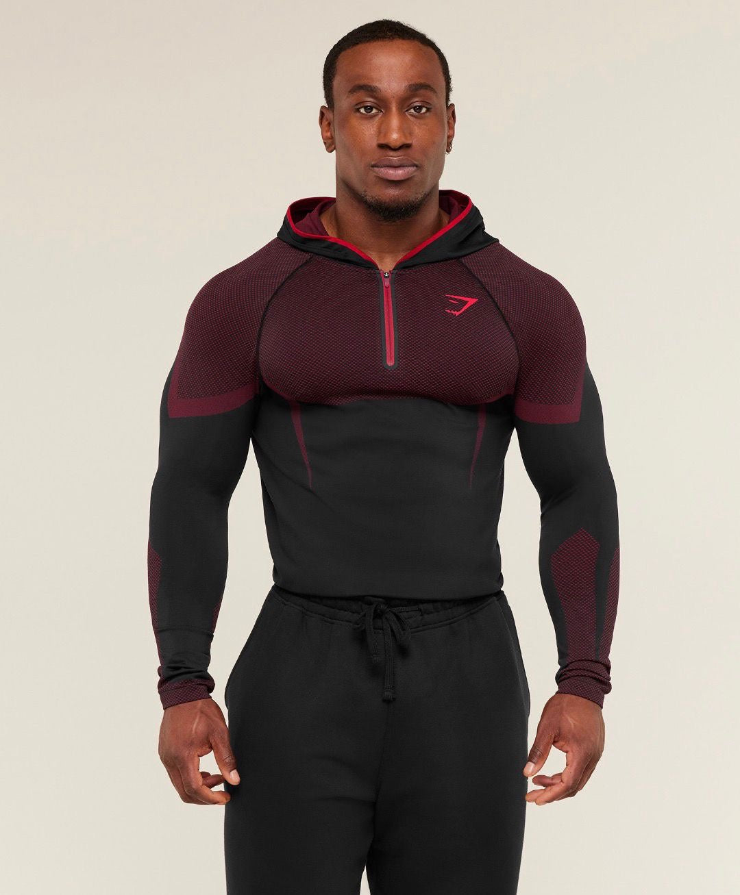 Onyx 5.0 Seamless Hoodie Black/Carmen Red – Shape Up Beirut