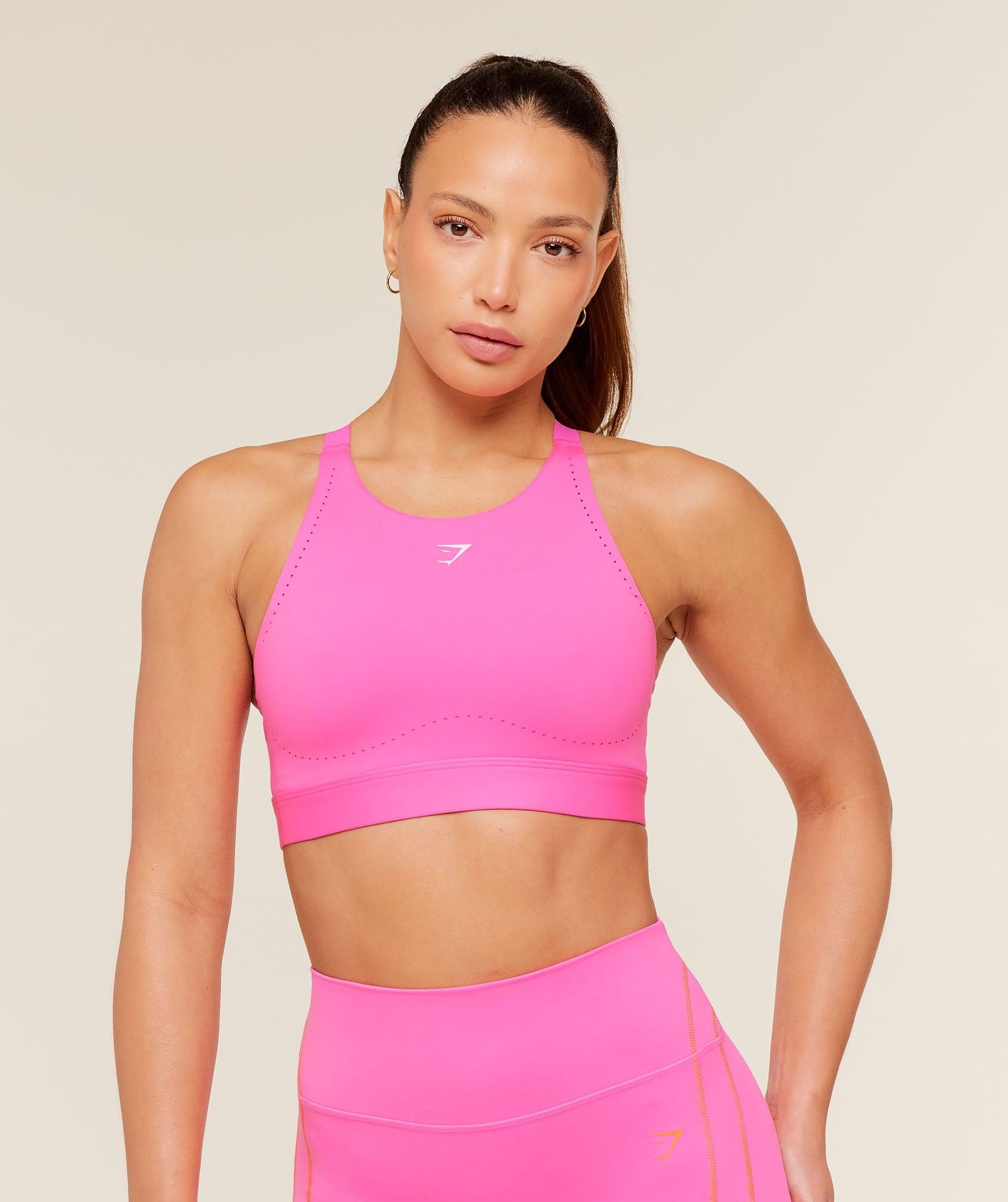 High Coverage High Support Sports Bra Electric Pink