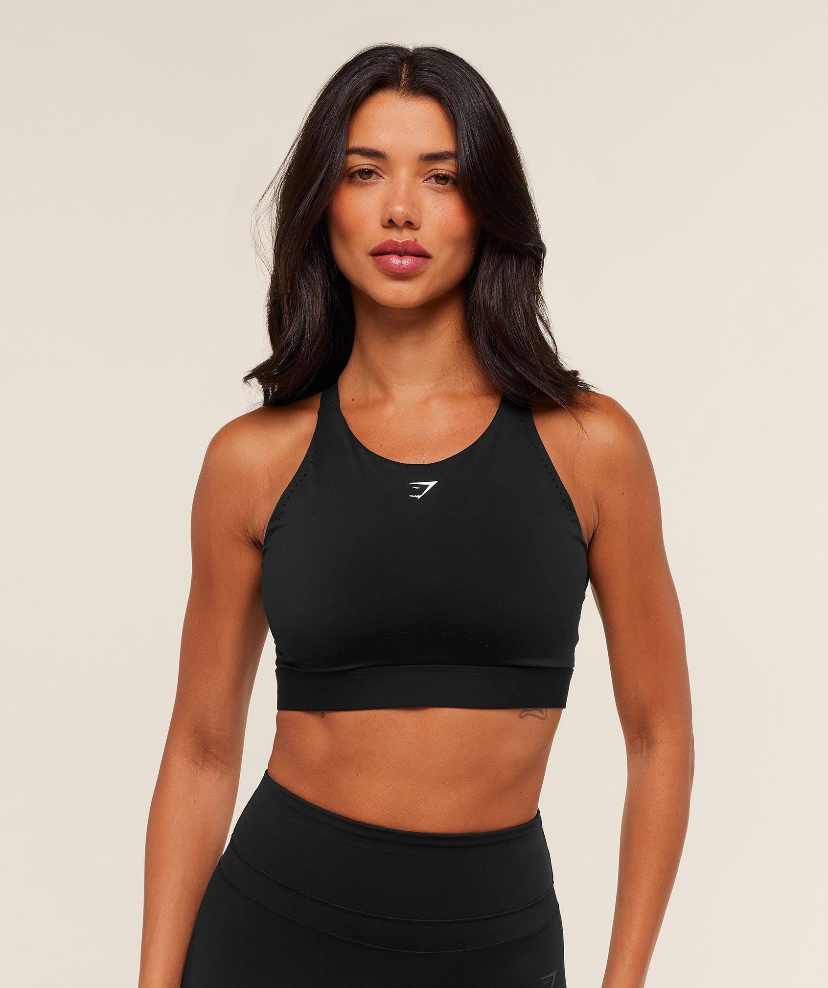 High Coverage High Support Sports Bra Black