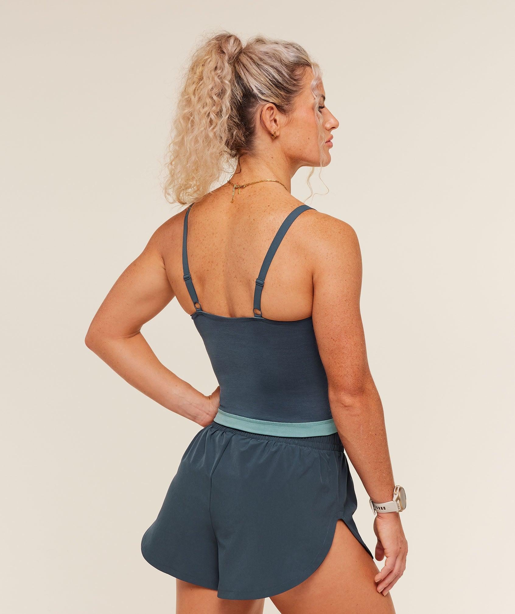Interval Seamless Midi tank Stealth Blue/Storm Blue