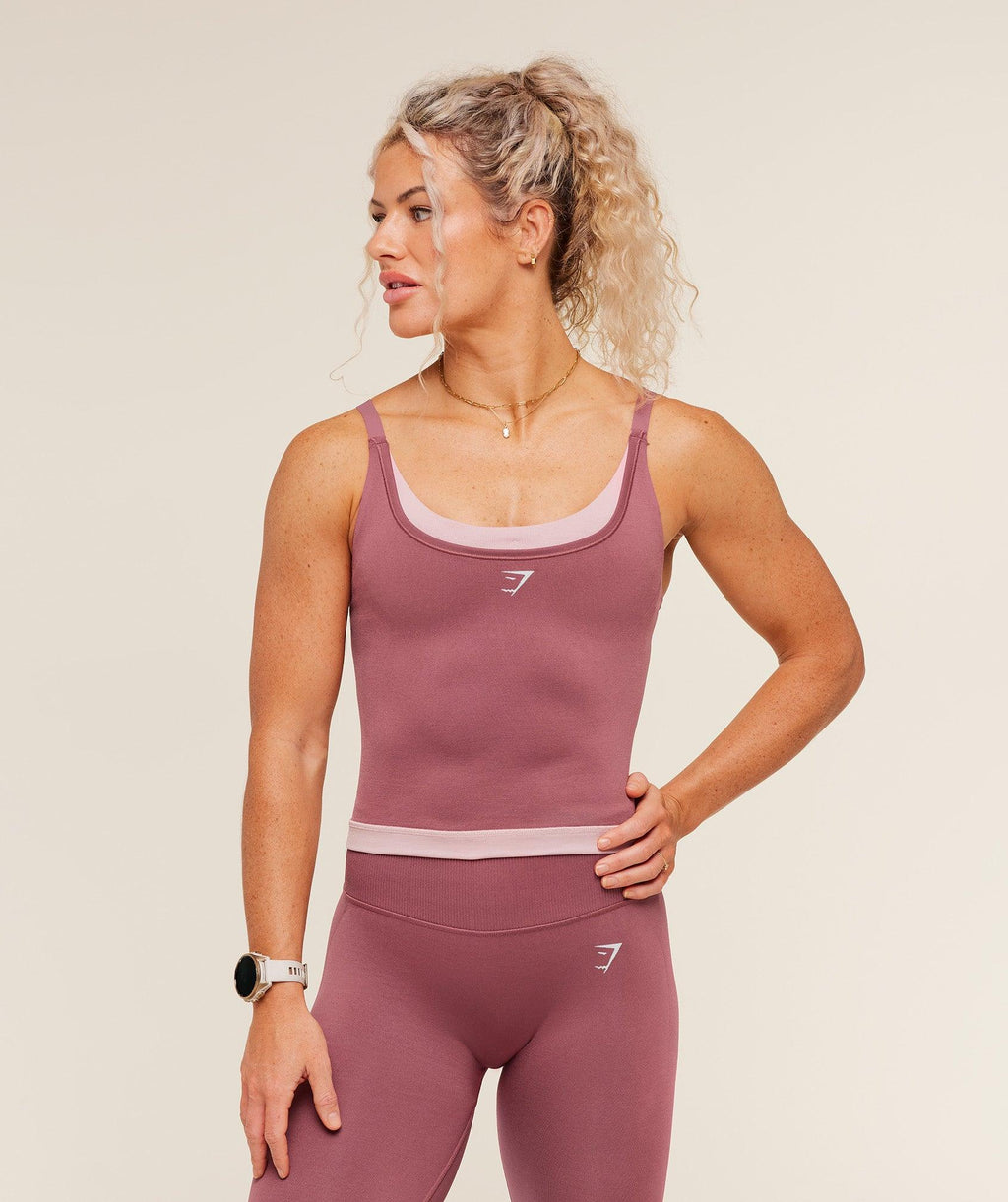 Interval Seamless Midi tank Reset Pink/Light Pink
