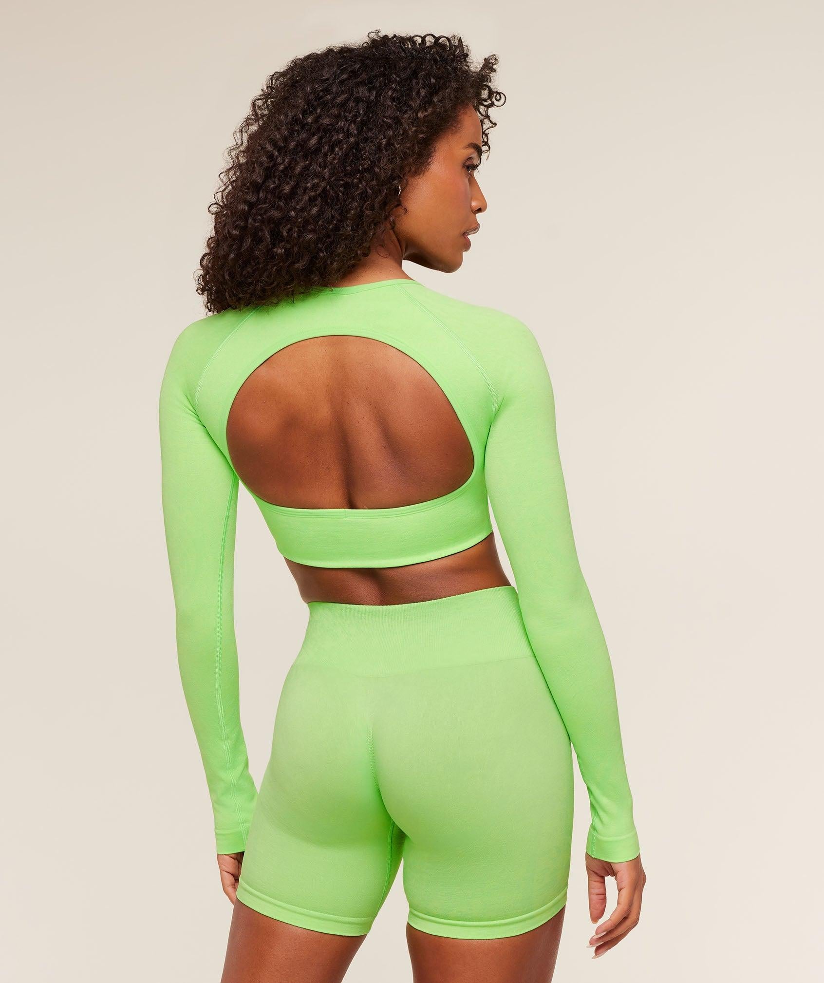 Adapt Animal X Whitney Long Sleeve Crop Top Energy Gelato Green / Sorbet Yellow