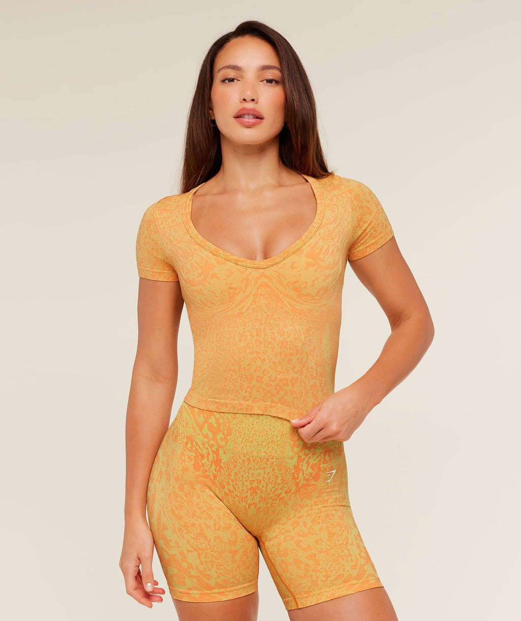 Adapt Animal X Whitney Short Sleeve Top Sorbet Yellow / Dayglow Peach