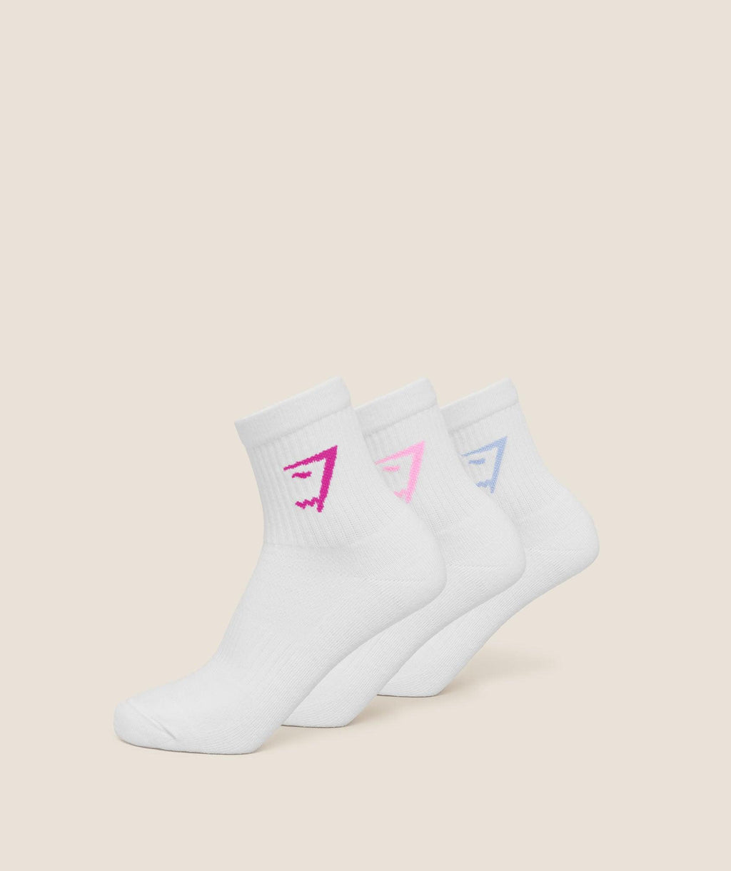 Midi Socks 3PK White / Chilled Blue / Focused Pink / Super-Set Pink