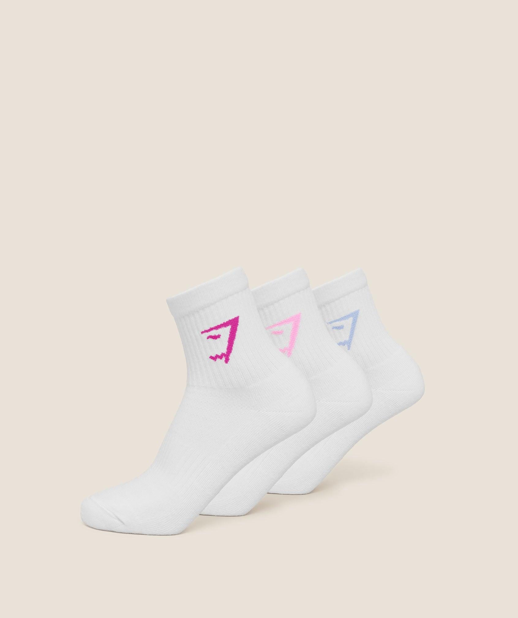 Midi Socks 3PK White / Chilled Blue / Focused Pink / Super-Set Pink