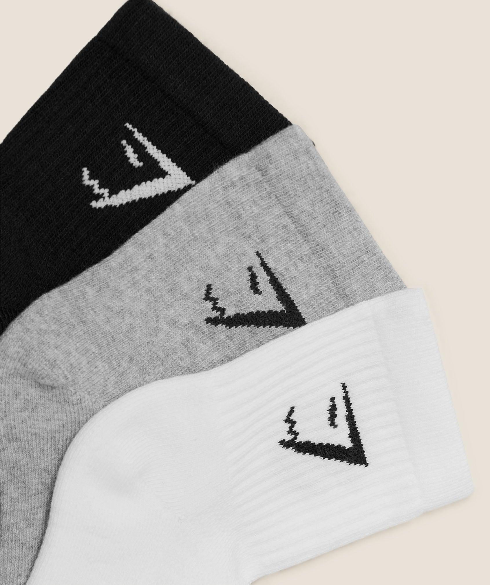 Crew Socks 3PK White / Light Grey Core Marl / Black