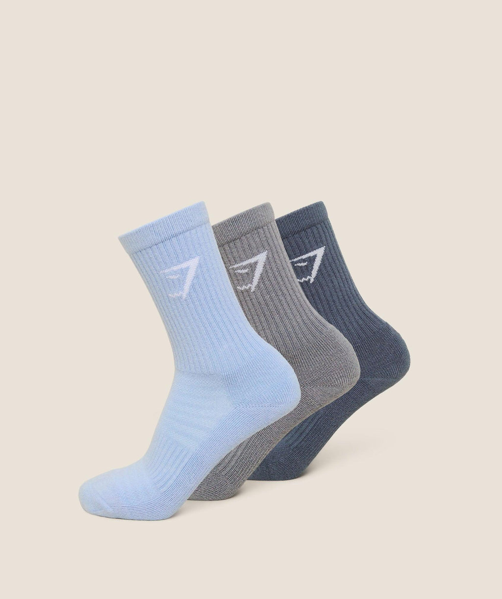 Crew Socks 3PK Denim Grey/ Child Blue / Iron Blue