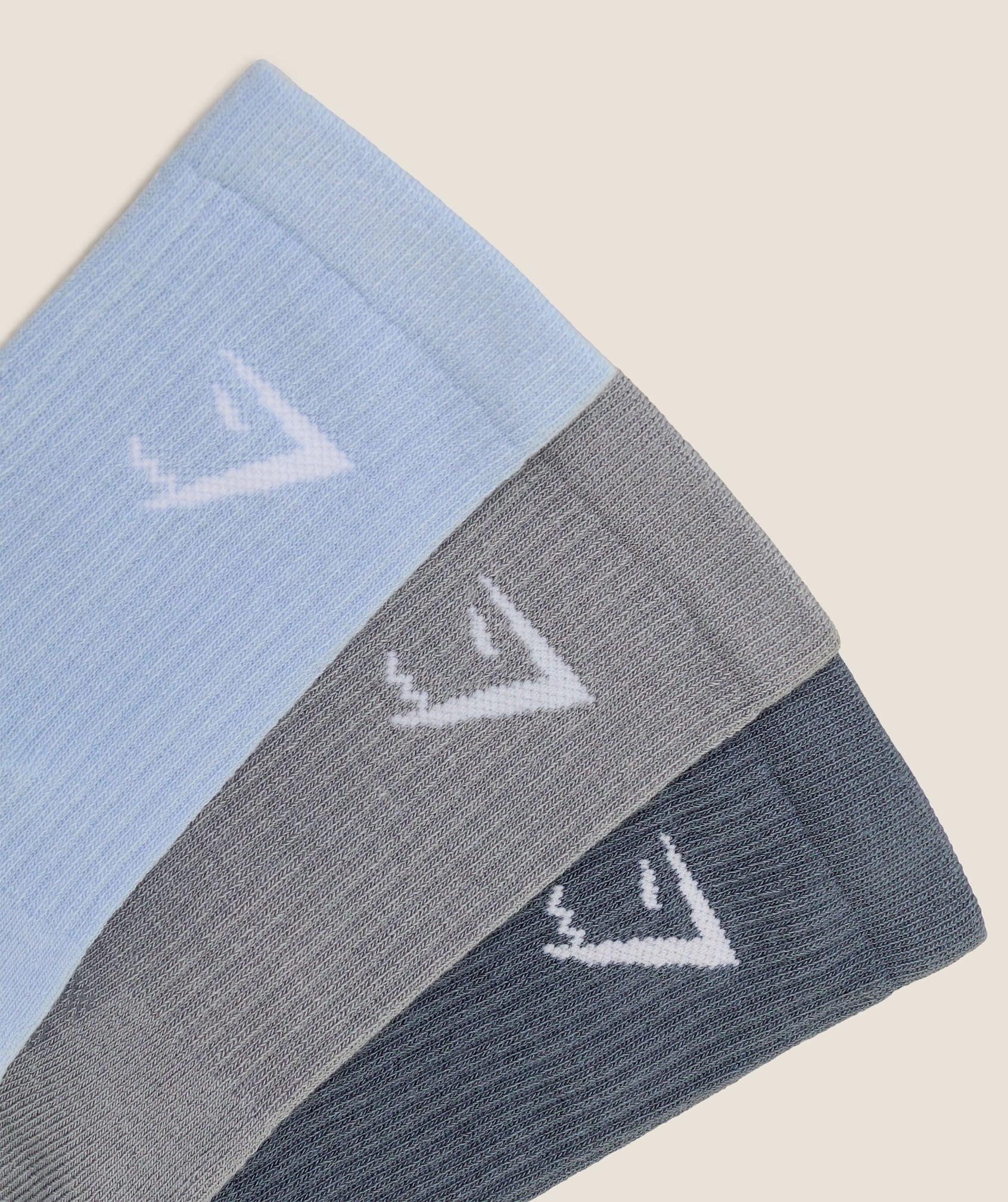 Crew Socks 3PK Denim Grey/ Child Blue / Iron Blue