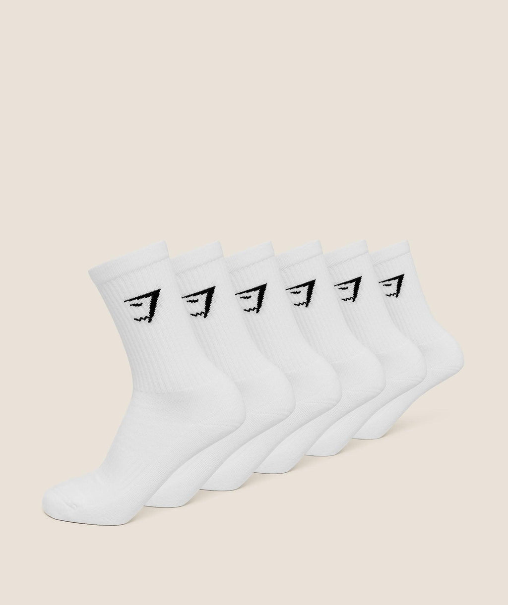 Crew Socks 6PK GS White