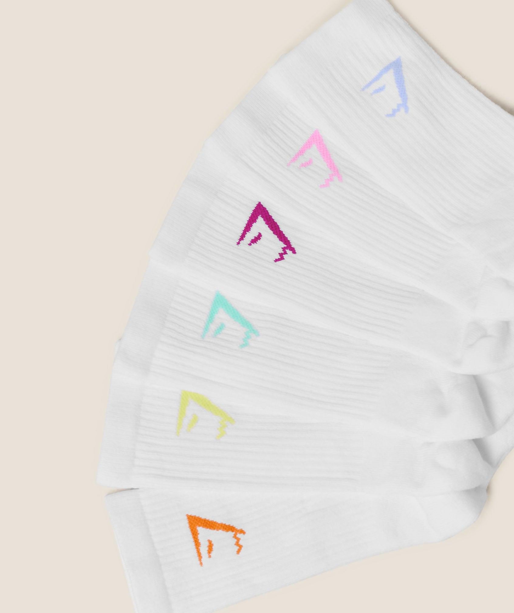 Crew Socks 6PK White / Chilled Blue / Focus Pink / Super-Set Pink / Pop Turquoise / Sorbet Yellow / Dayglow Peach