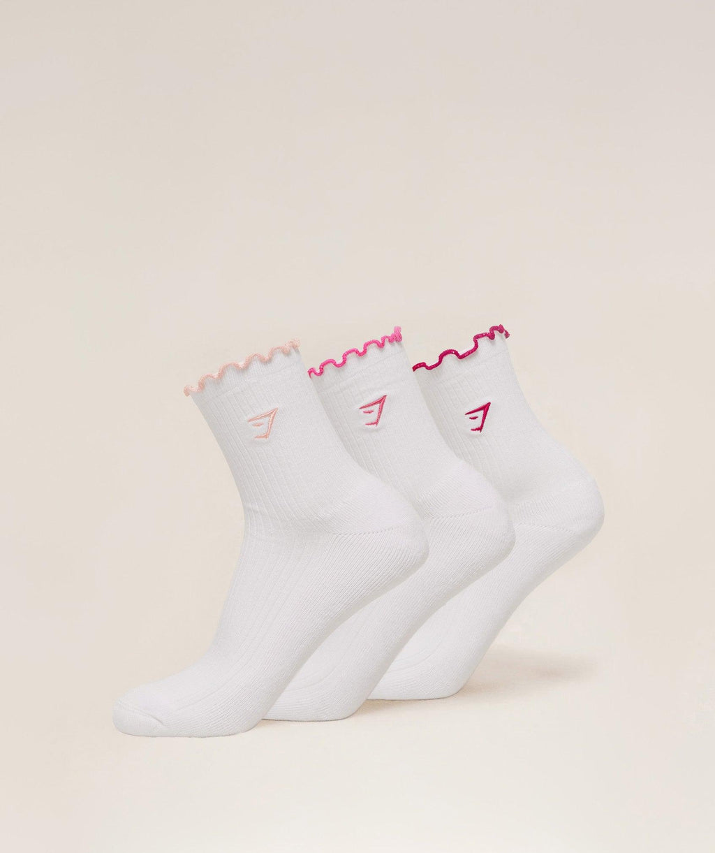 Midi Frill Socks 3PK Cloud Pink / Energy Pink / Build Pink