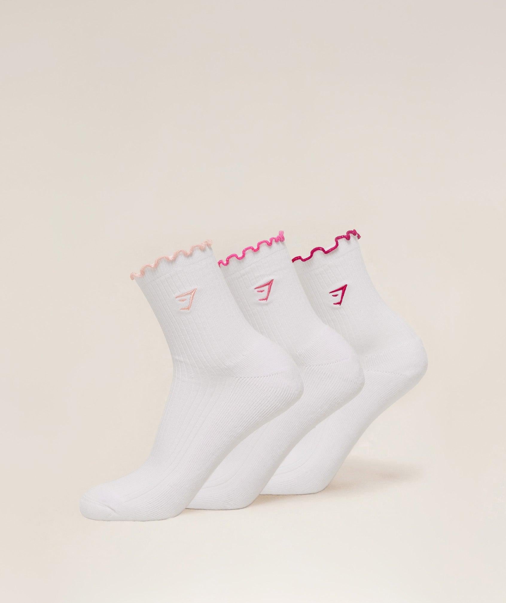 Midi Frill Socks 3PK Cloud Pink / Energy Pink / Build Pink