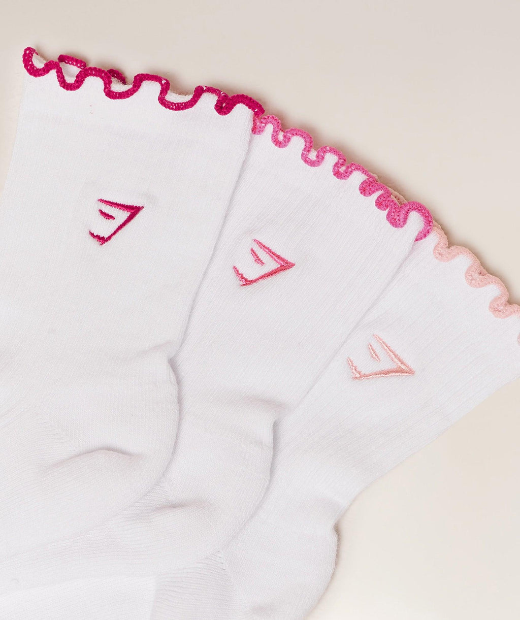 Midi Frill Socks 3PK Cloud Pink / Energy Pink / Build Pink