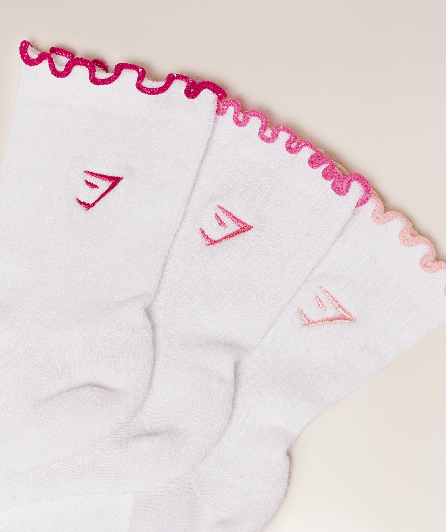 Midi Frill Socks 3PK Cloud Pink / Energy Pink / Build Pink