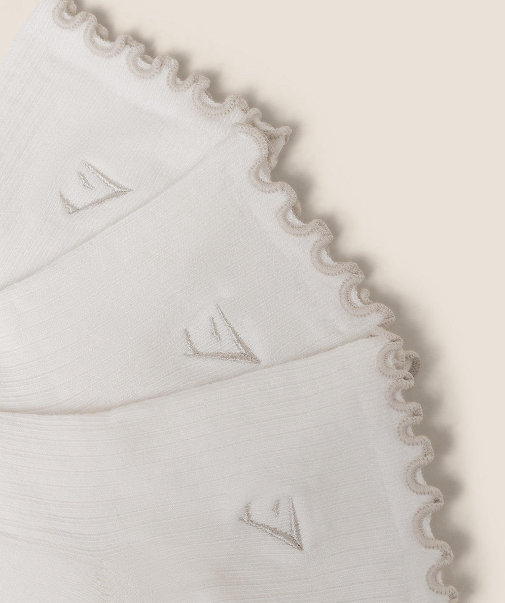 Midi Frill Socks 3PK GS Soft White
