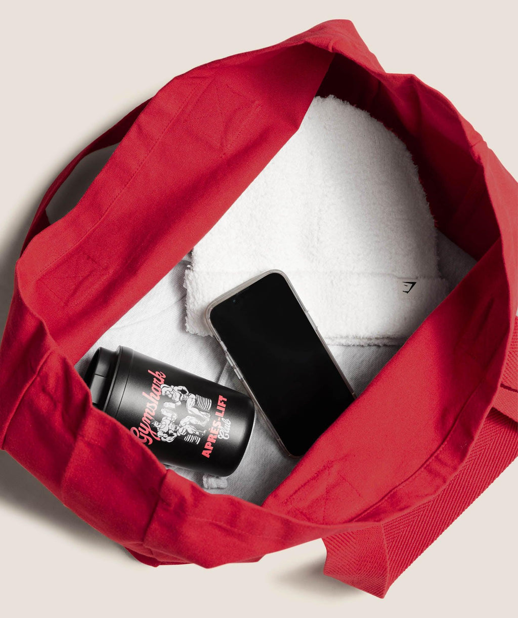 Love Lifting Graphic Tote Bag Red