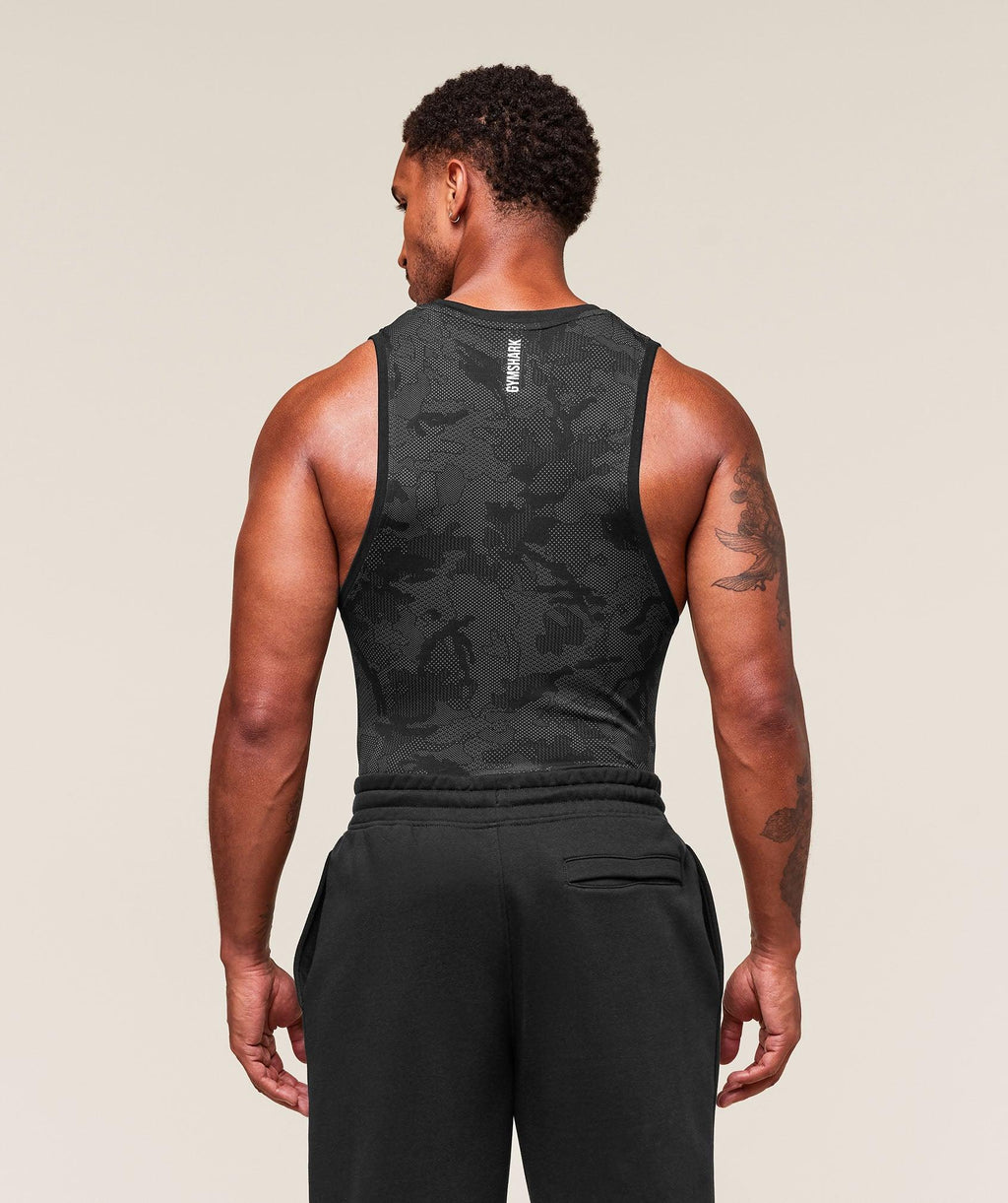 Geo Seamless Tank Black / Charcoal Grey