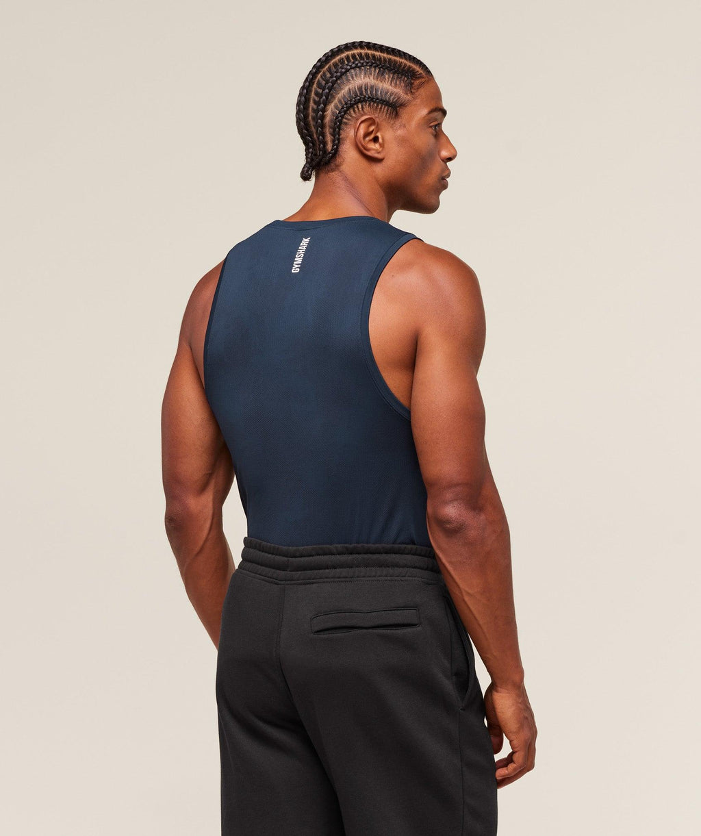 Geo Seamless Tank Navy