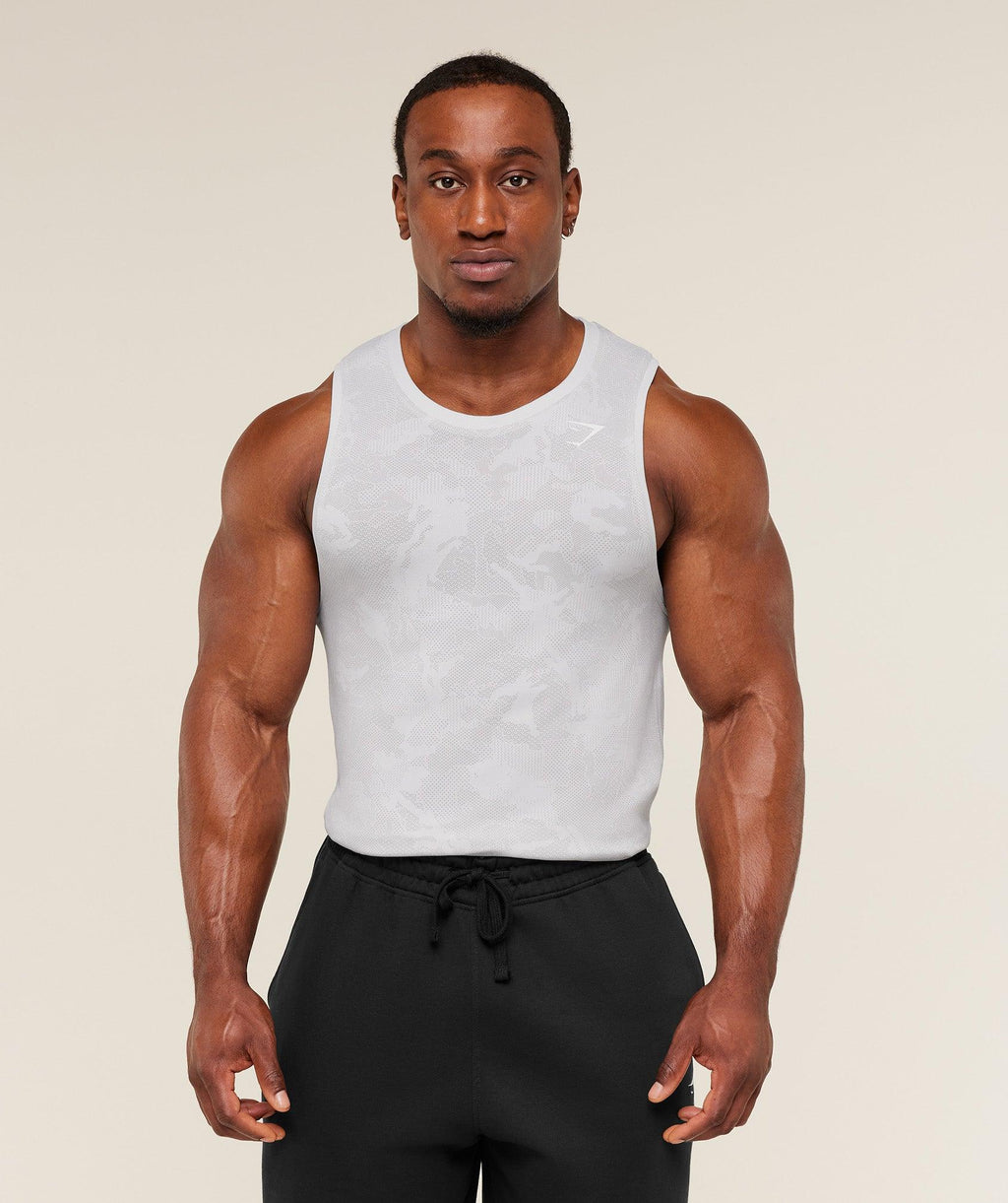 Geo Seamless Tank White / Light Grey
