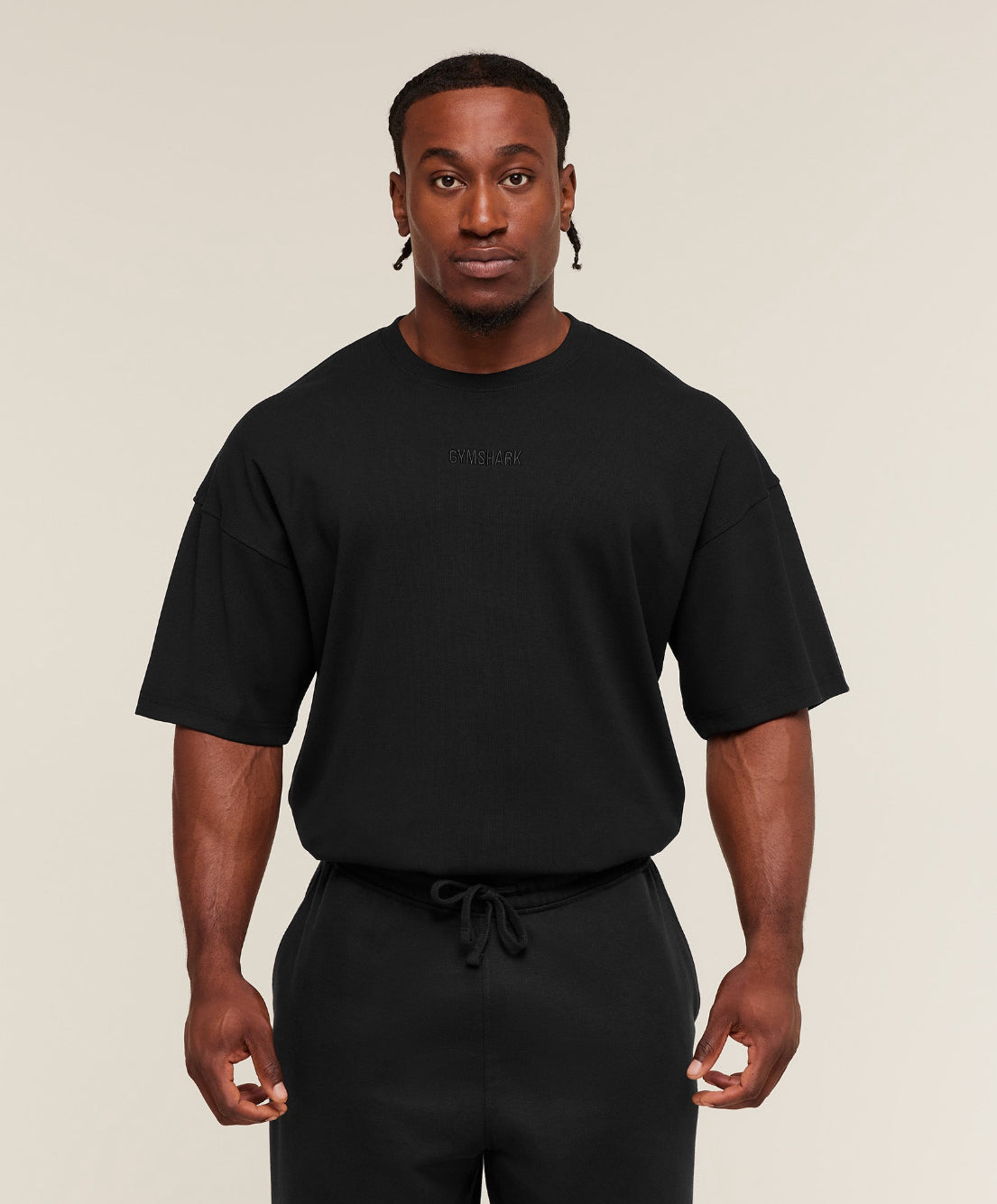 Oversized Premium Ribbed T-Shirt Black