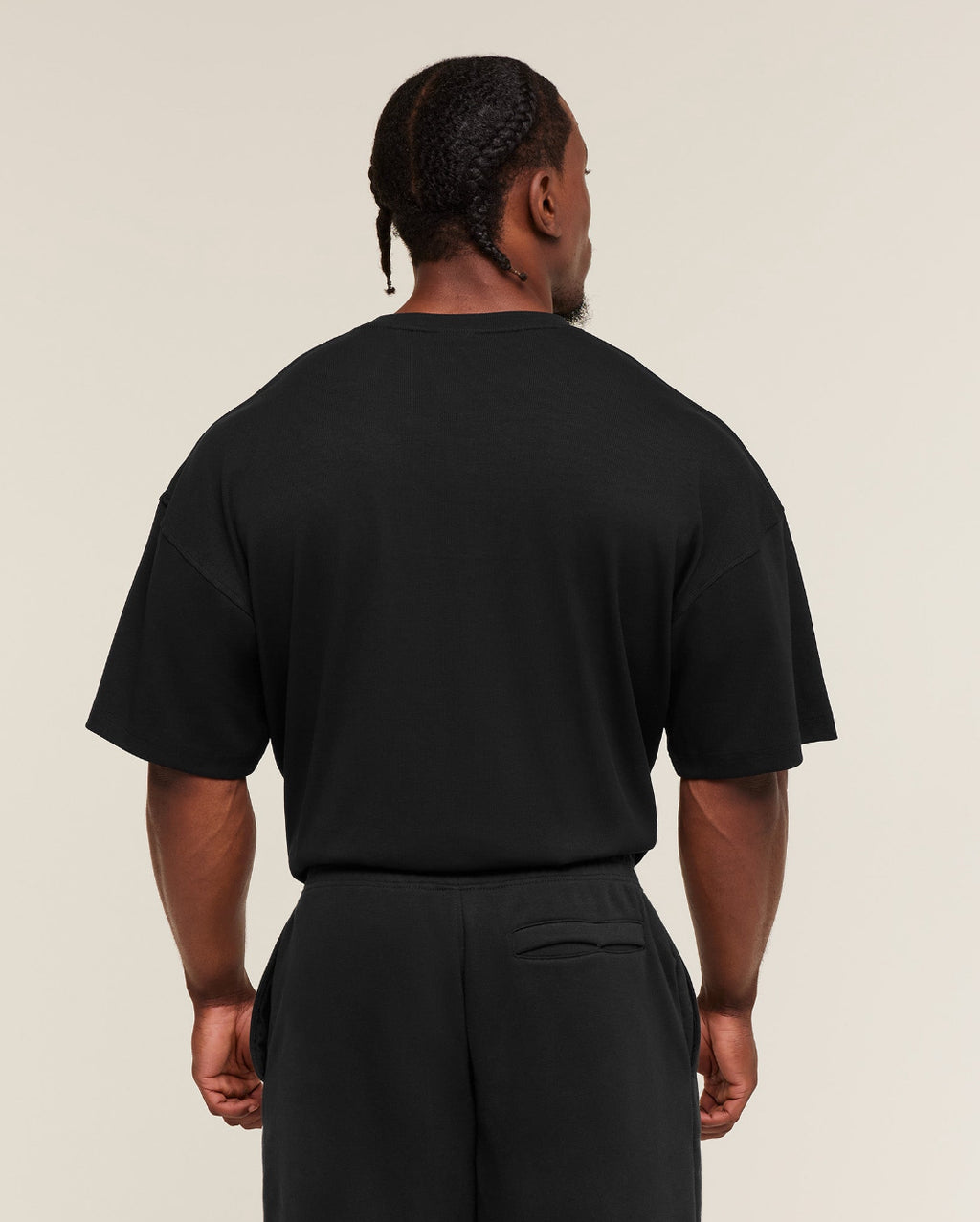 Oversized Premium Ribbed T-Shirt Black