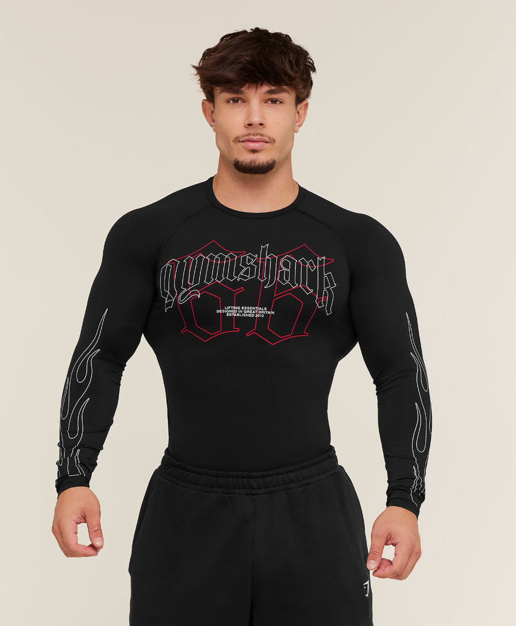 Outline Graphic Long Sleeve Baselayer Black