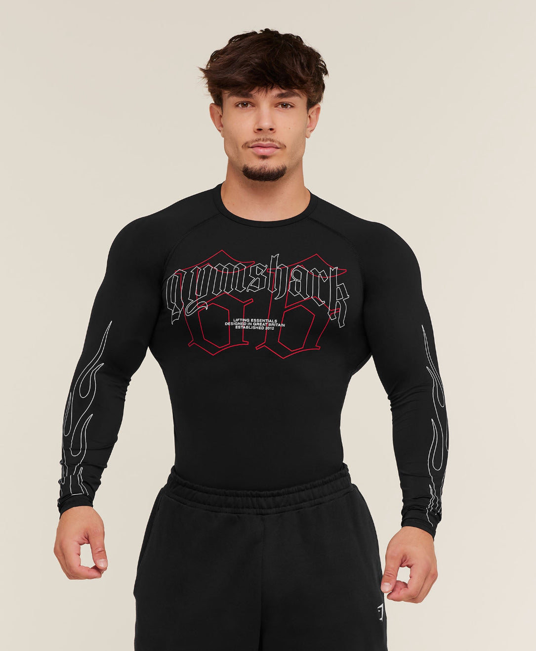 Outline Graphic Long Sleeve Baselayer Black