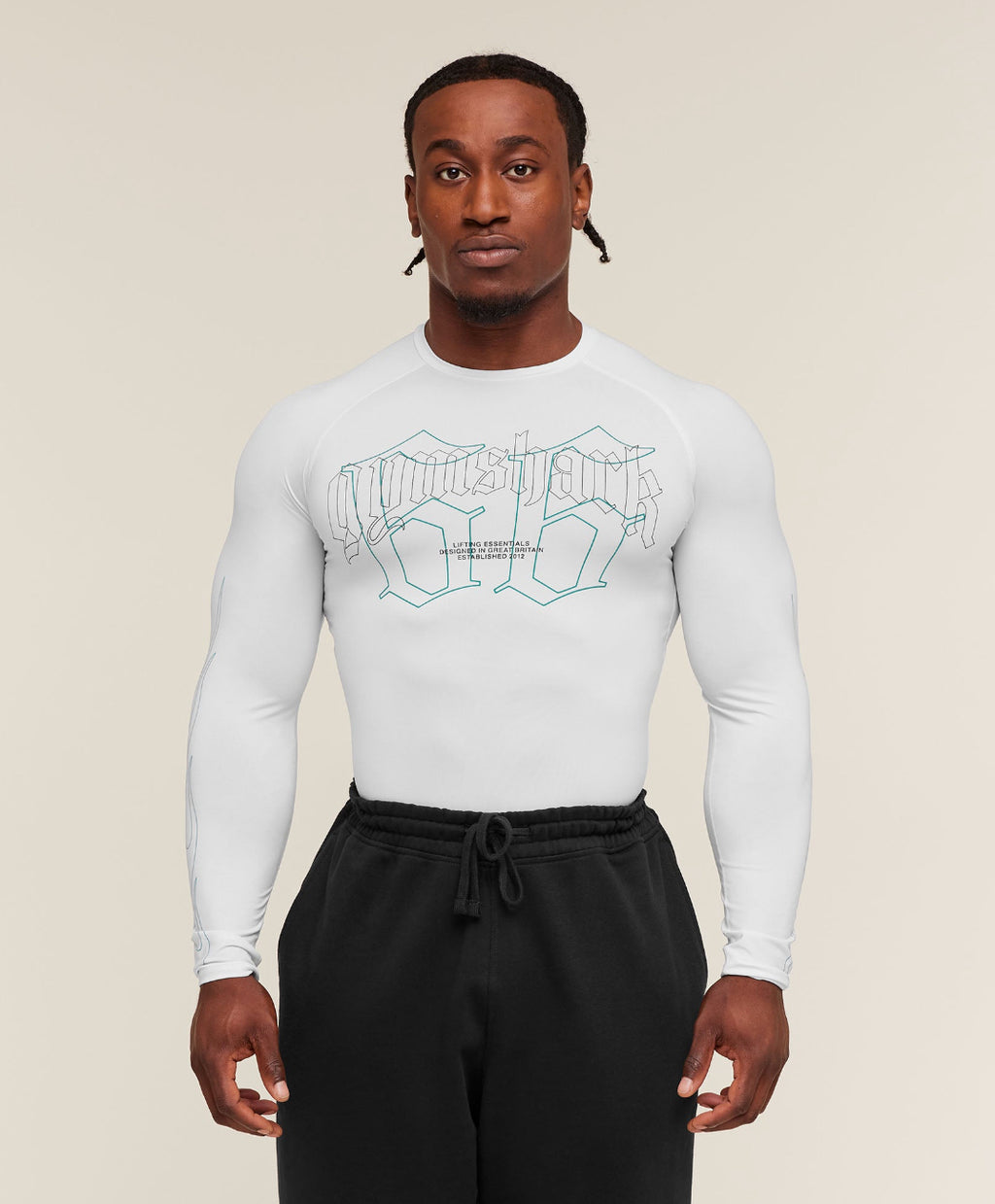 Outline Graphic Long Sleeve Baselayer White