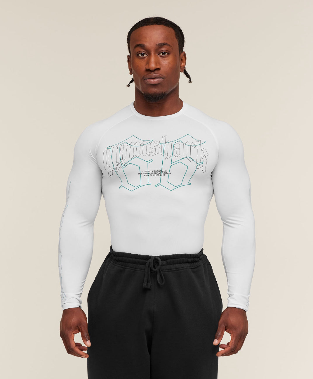 Outline Graphic Long Sleeve Baselayer White