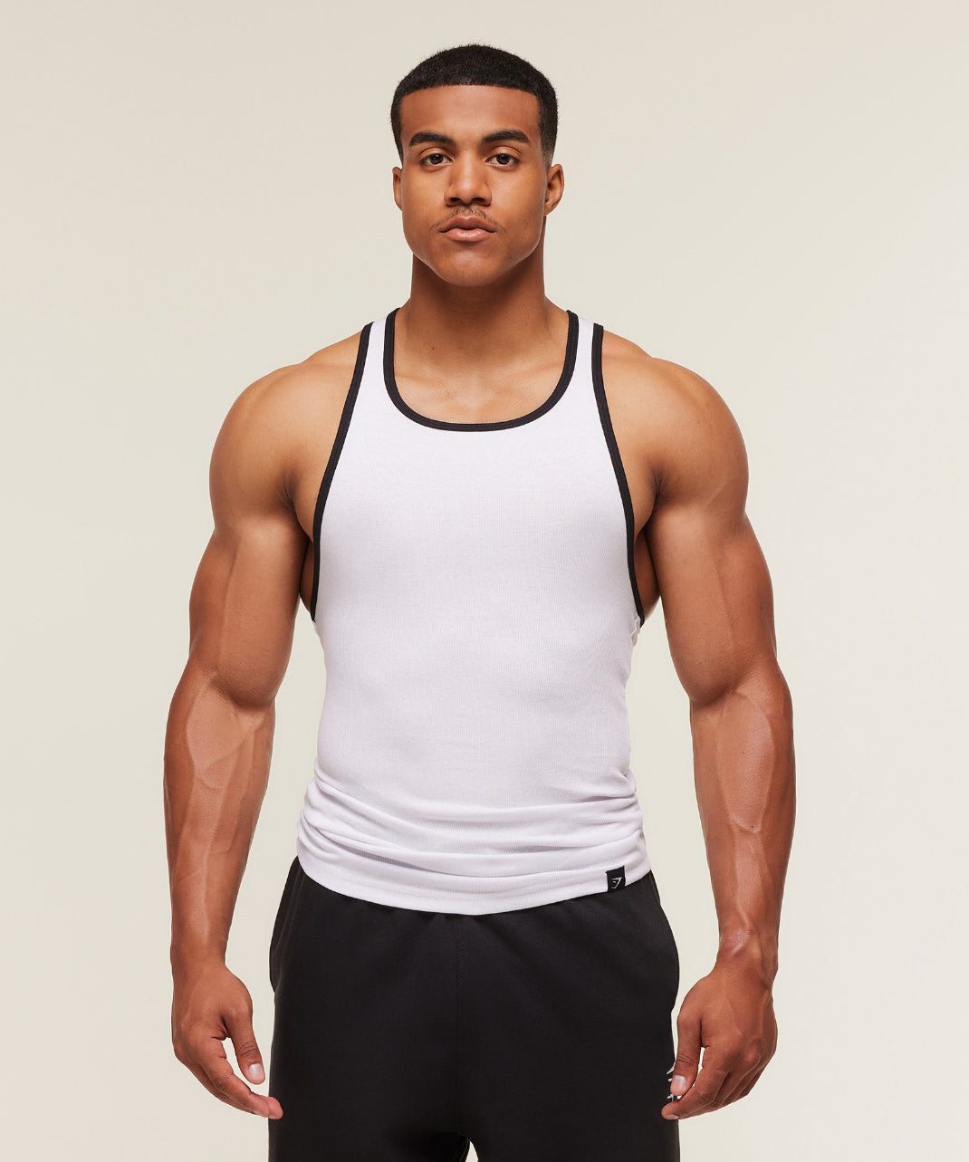 Ribbed Tank 1PK White/Black