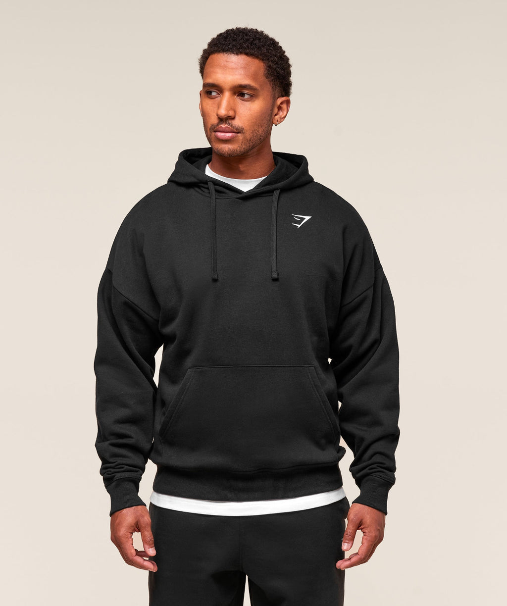 Crest Oversized Hoodie Black