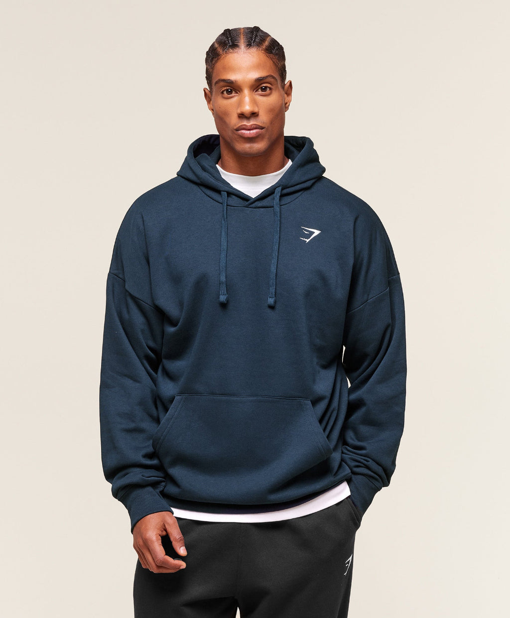 Crest Oversized Hoodie Navy