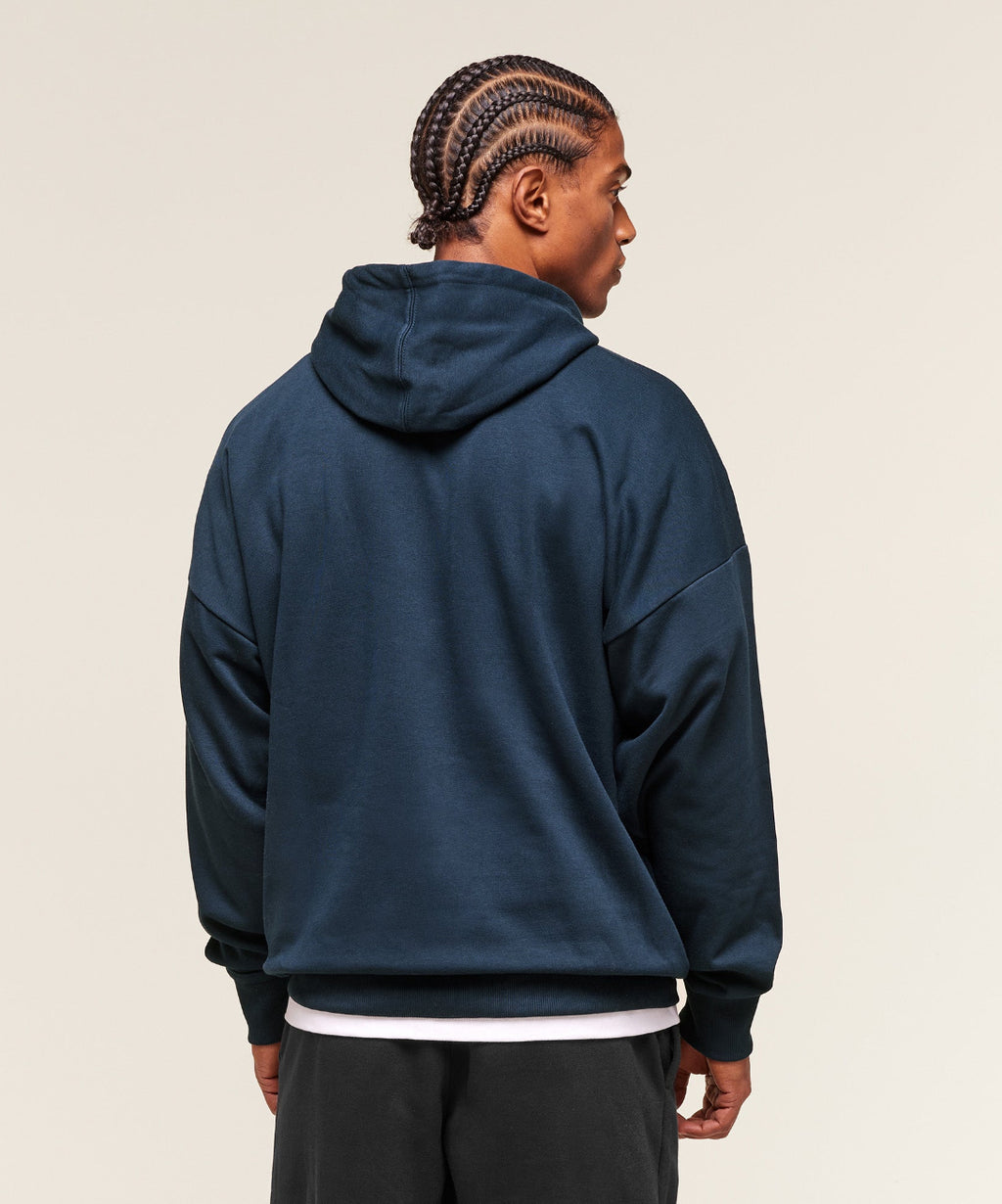 Crest Oversized Hoodie Navy