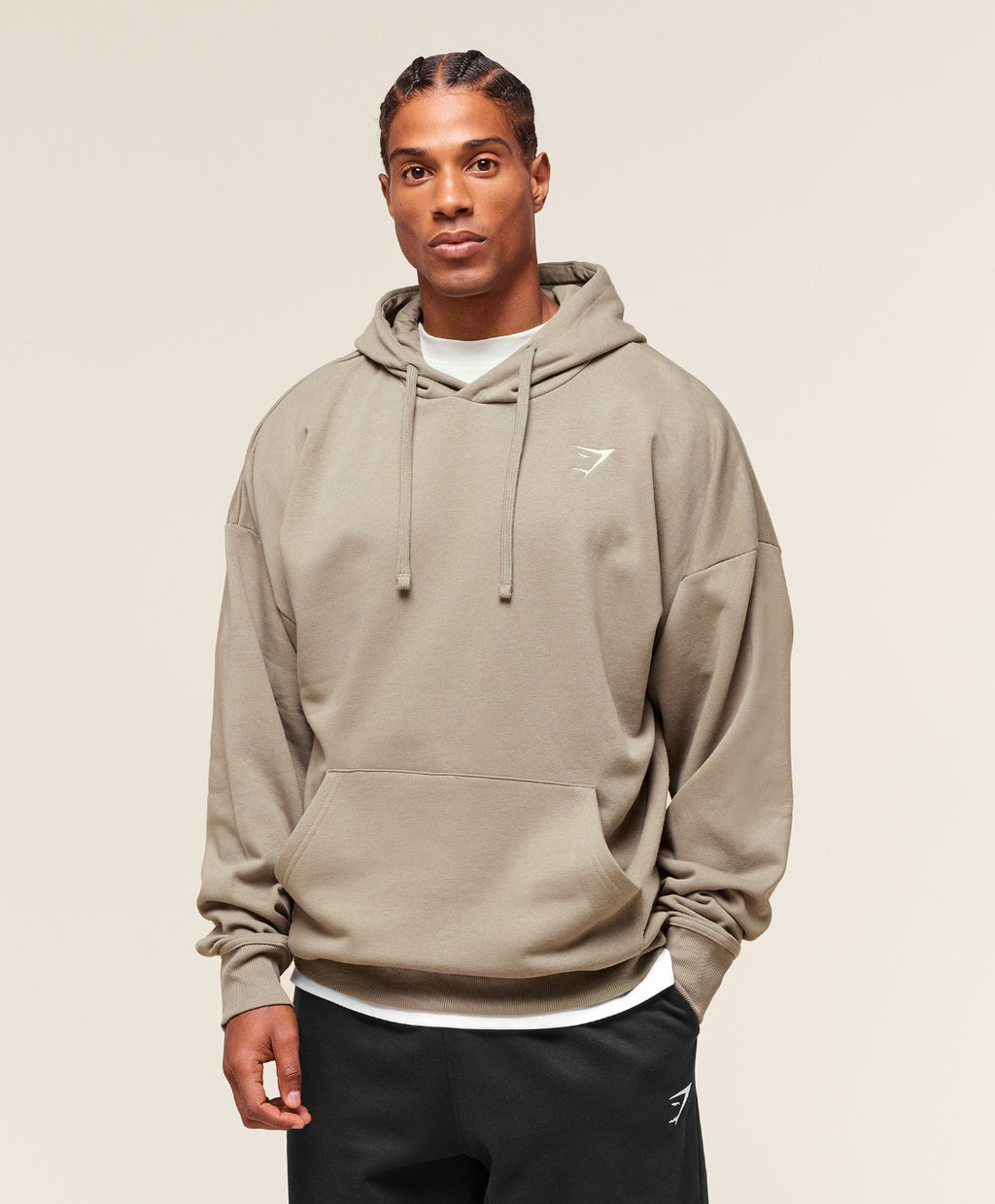 Crest Oversized Hoodie Linen Brown