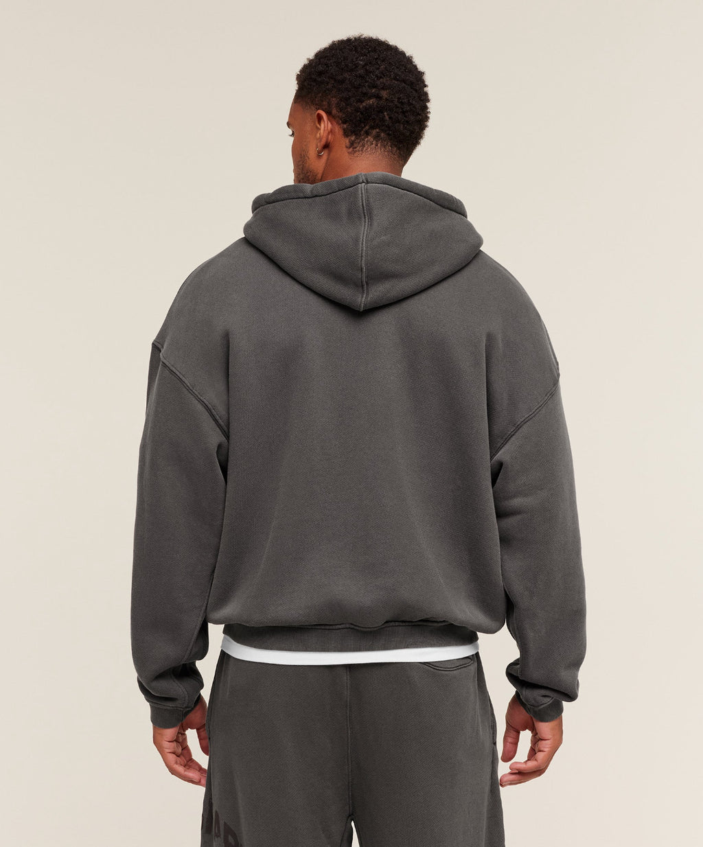 Collegiate Washed Zip Up Hoodie Asphalt Grey