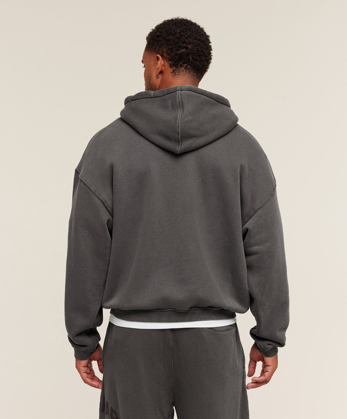 Collegiate Washed Zip Up Hoodie Asphalt Grey