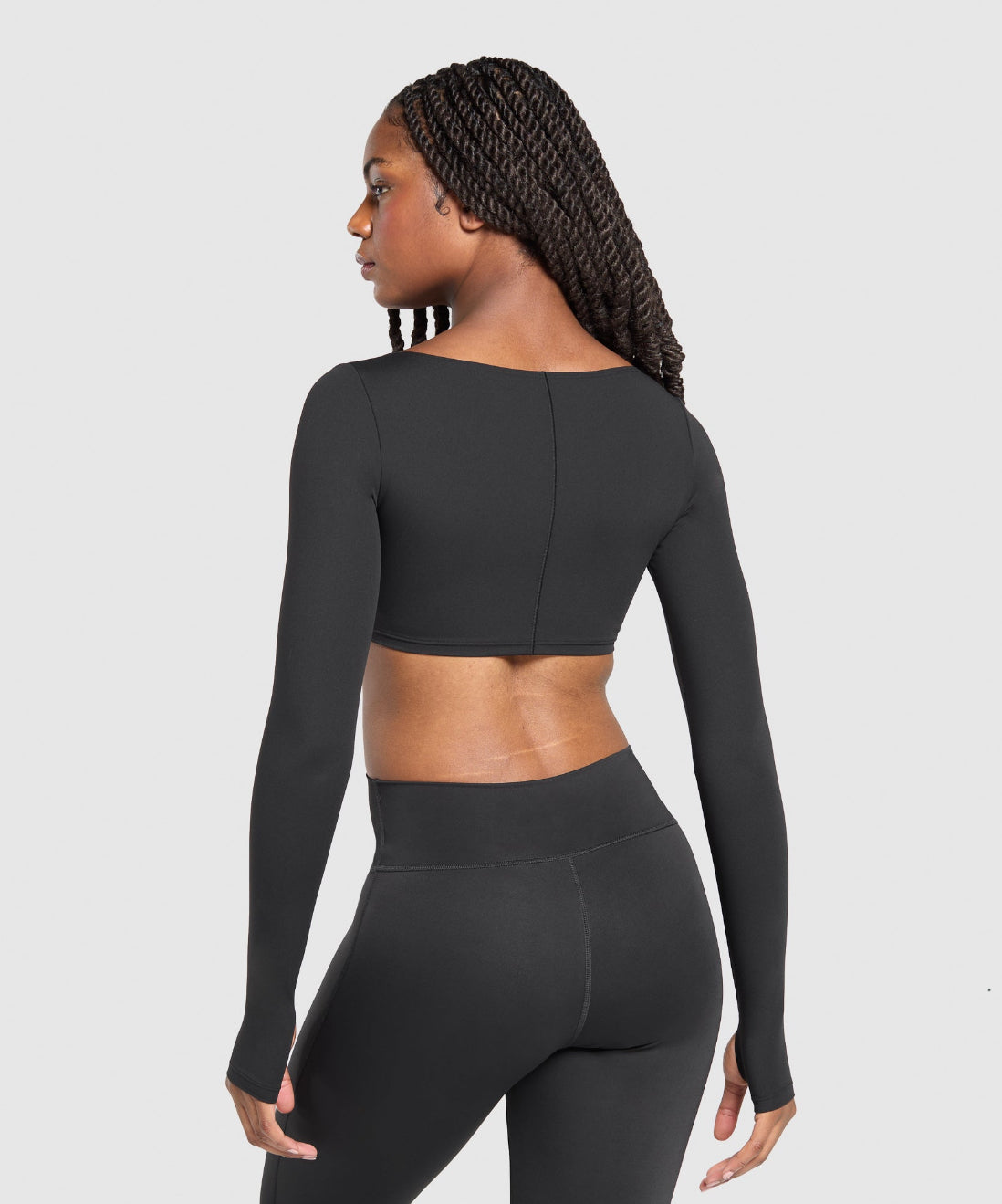 Ruched Long Sleeve Top Black