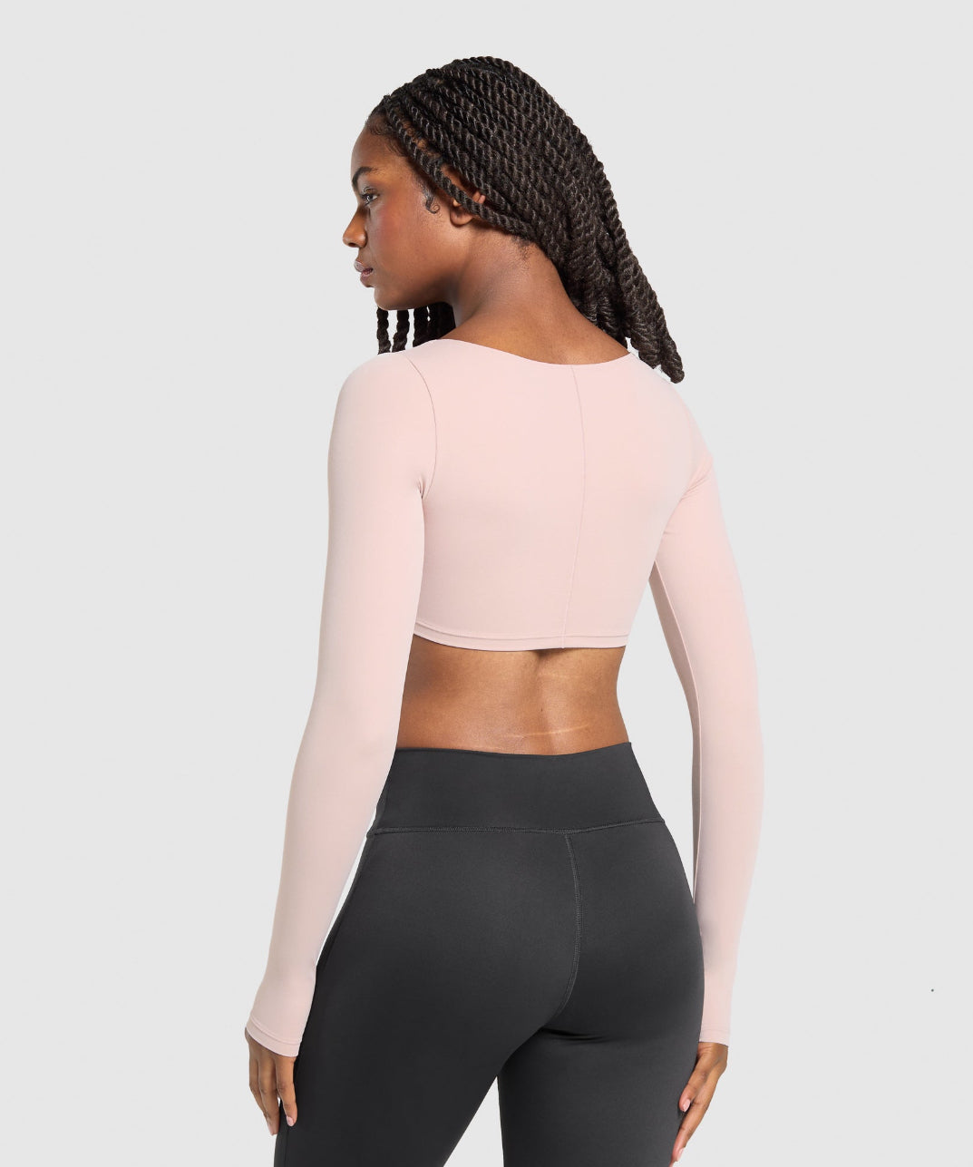 Ruched Long Sleeve Top Muted Pink
