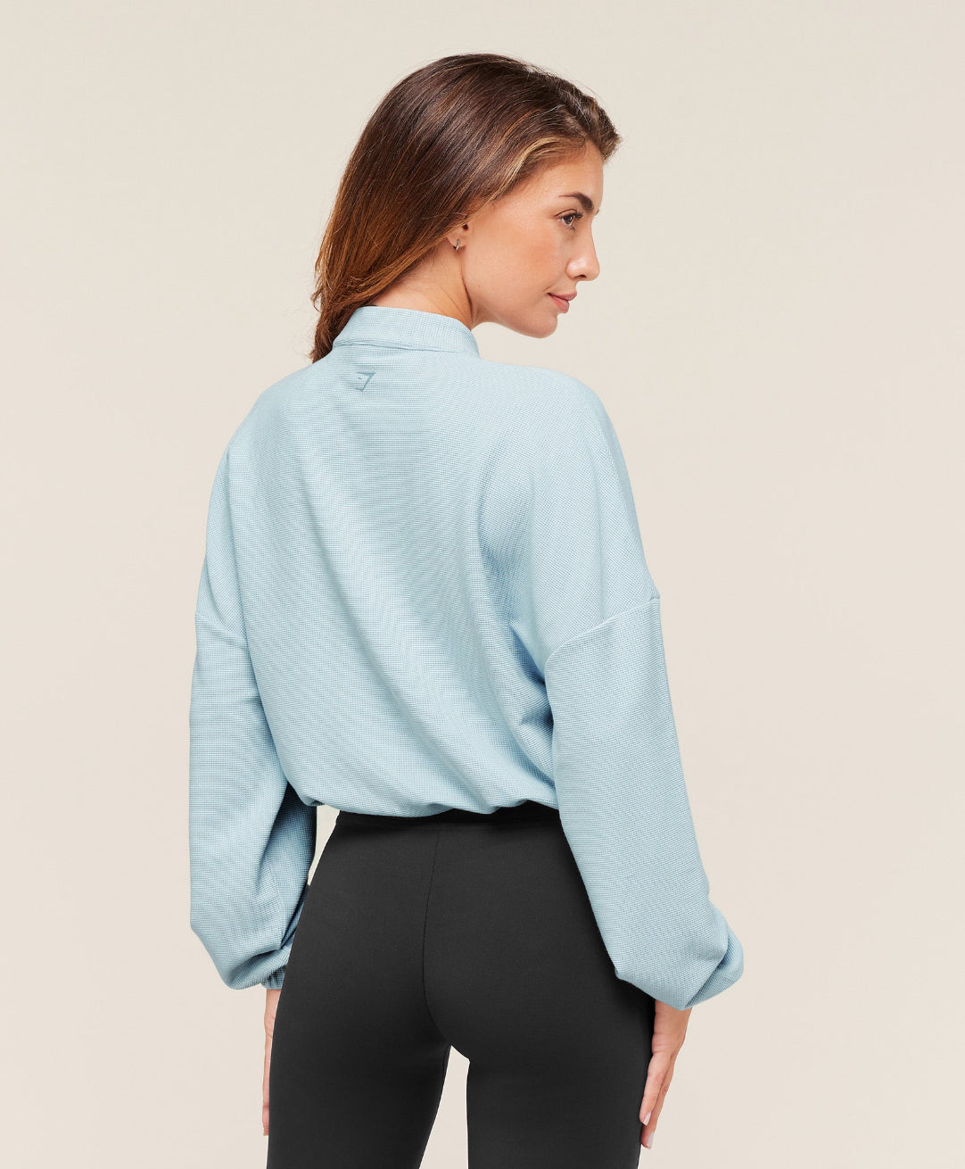 Waffle Midi Zip Up Jacket Smoke Blue