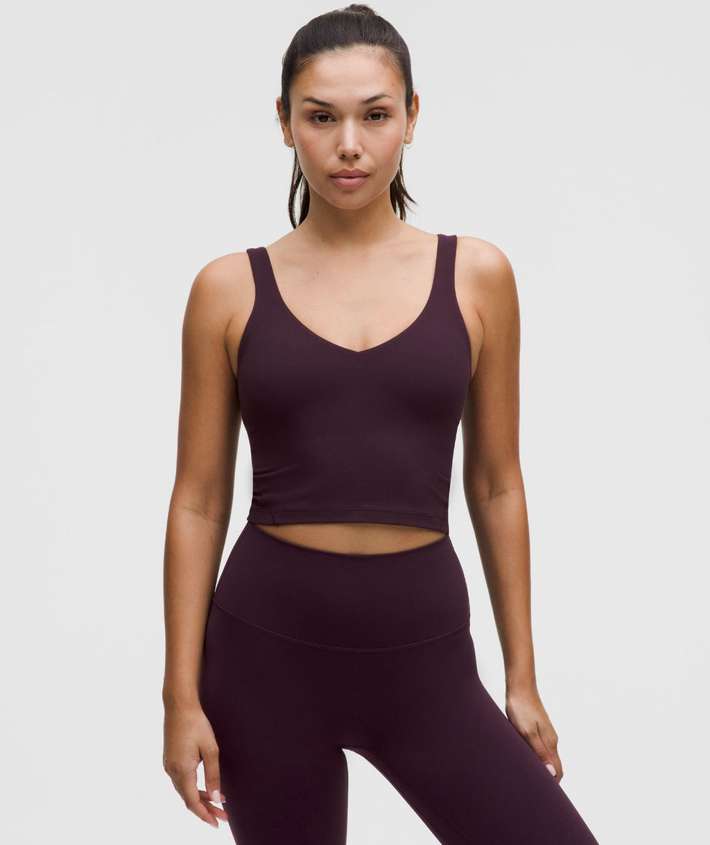 Align Tank Top Light Support A/B Cup Black Plum