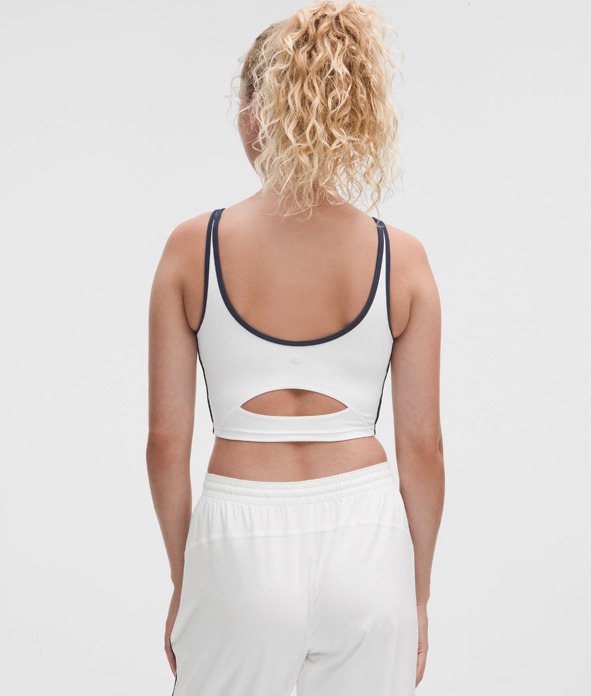 Scoop-Neck Cutout Tennis Tank Top Medium Support B/C Cup White